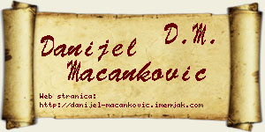 Danijel Macanković vizit kartica